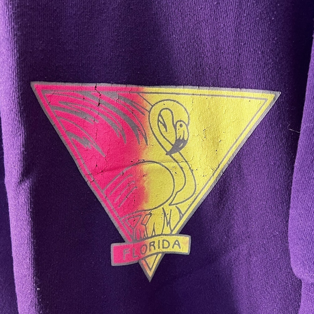 Vintage 80s 90s Florida Keys Sweatshirt Dress – Purple Oversized Beach Graphic - Picture 2 of 9